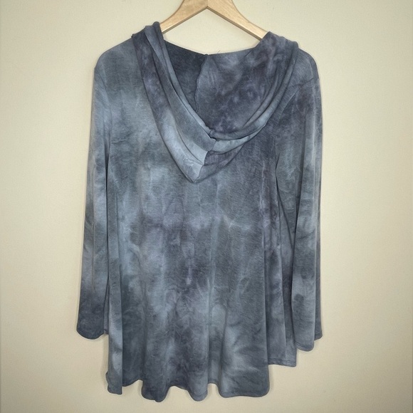 𝅺lime and chili gray tie dye pullover hooded sweatshirt - Picture 4 of 5